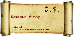 Dominus Virág névjegykártya