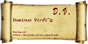 Dominus Virág névjegykártya
